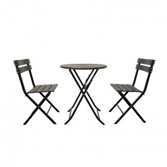 Conjunto de Jardim Mesa Redonda 60cm e 2 Cadeiras